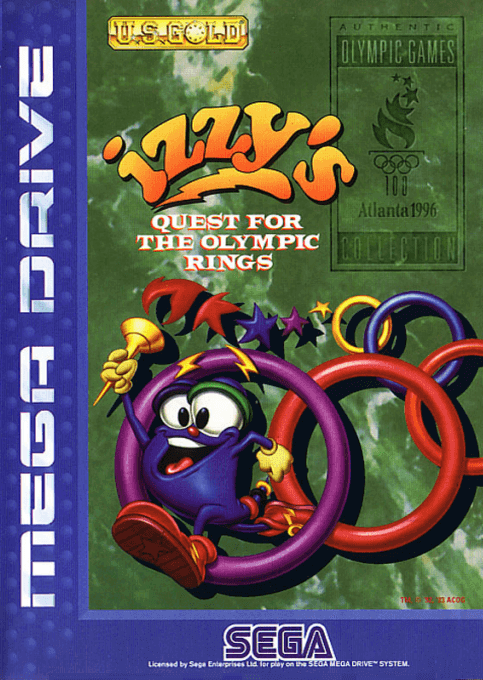 Izzy's Quest for the Olympic Rings box art for Sega Genesis
